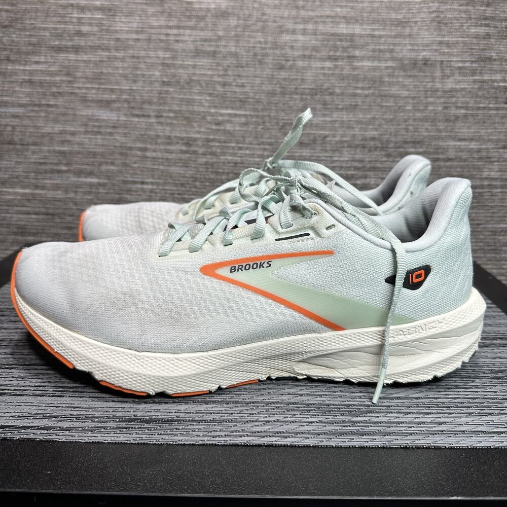 Brooks Launch 10 Running Shoes Green Orange Athletic Sneakers - Men's 10